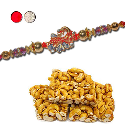 "Rakhi - FR- 8170 A (Single Rakhi), 250gms of Kaju Pakam - Click here to View more details about this Product